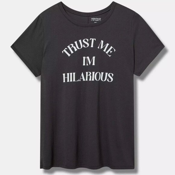 ❤️NWT VINTAGE TORRID TEE "I'M HILARIOUS" SOFT COTTON CREW NECK GRAPHIC TOP PLUS - Picture 1 of 11